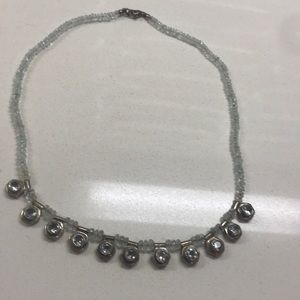 Aquamarine Stone Statement Choker Necklace